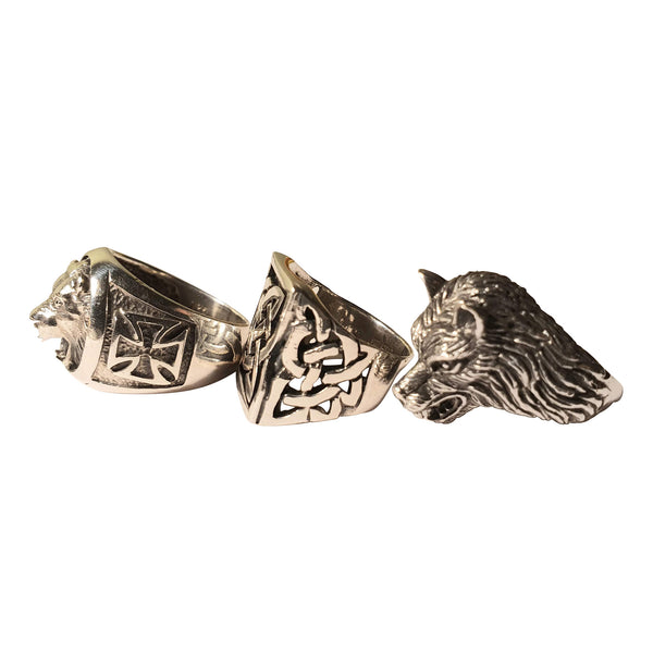 Silver sales wolf ring