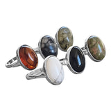 Aurate Amber Silver Rings