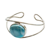 Dominika Larimar Silver Cuff Bangle