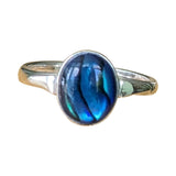 Marine Blue Paua Shell Ring