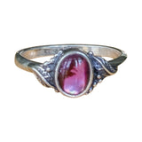 Folium Pink and Blue Paua Shell Silver Ring