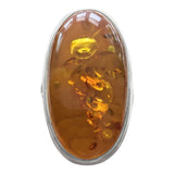 Amber Honey Silver Ring