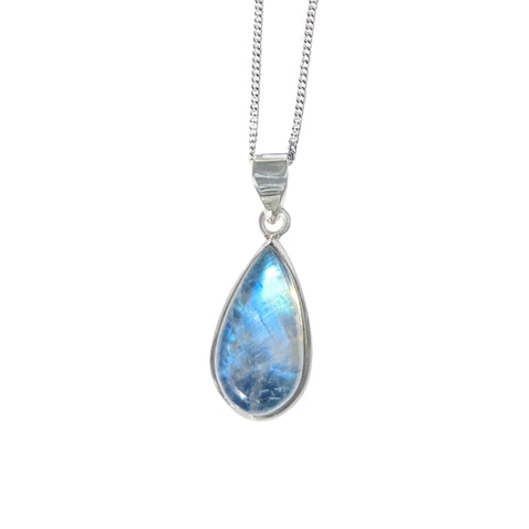 Masina Blue Moonstone Silver Pendant and Chain