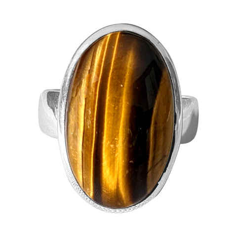 Jag Tiger`s Eye Silver Ring