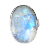 Qamar Blue Moonstone Silver Ring