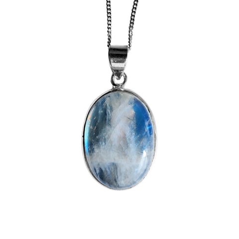 Aurora Blue Moonstone Pendant and Chain