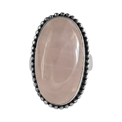 Hera Rose Quartz Silver Ring