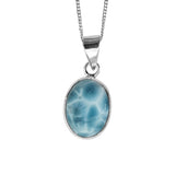 Neela Larimar Silver Pendant and Chain