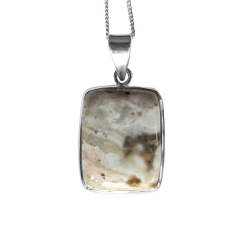 Tethys Ocean Jasper Silver Pendant and Chain