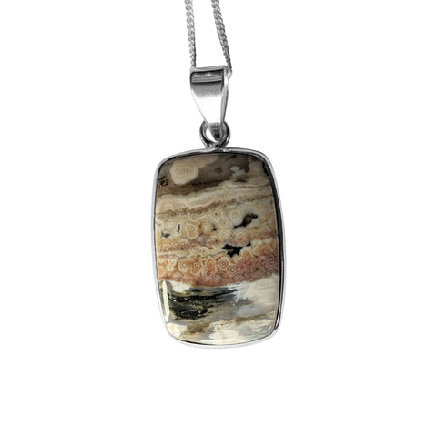 Moana Ocean Jasper Silver Pendant and Chain