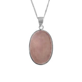 Rouge Rose Quartz Silver Pendant and Chain