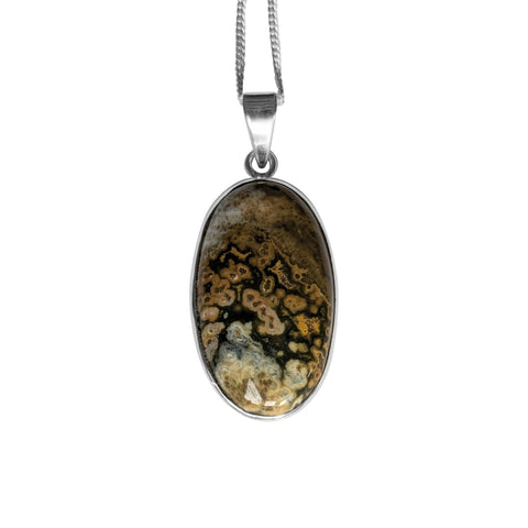 Marianas Ocean Jasper Silver Pendant and Chain