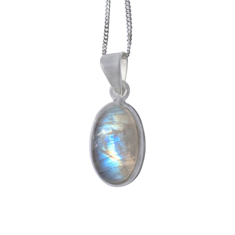 Electra Moonstone Silver Pendant and Chain