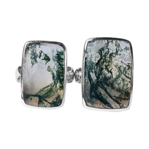 Verde Moss Agate Silver Rings