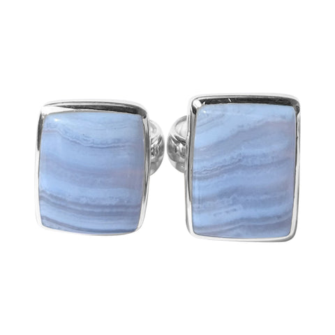 Bruges Blue Lace Agate Silver Rings