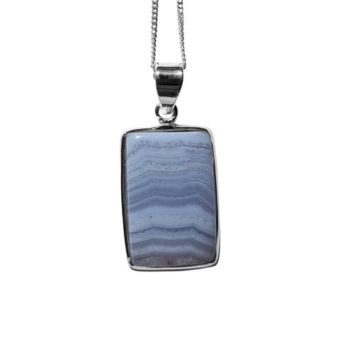 Vitta Blue Lace Agate Pendant and Chain