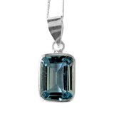 Azula Blue Topaz silver Pendant and Chain