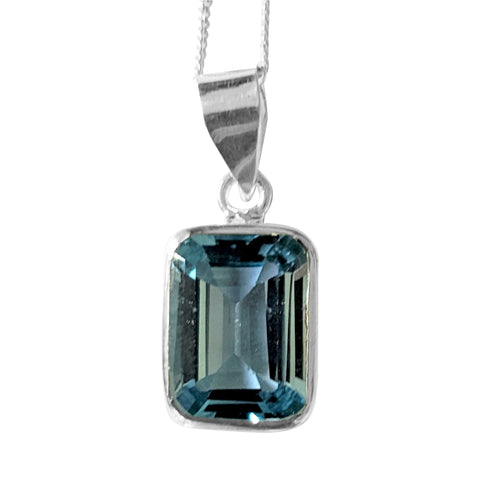 Azula Blue Topaz silver Pendant and Chain