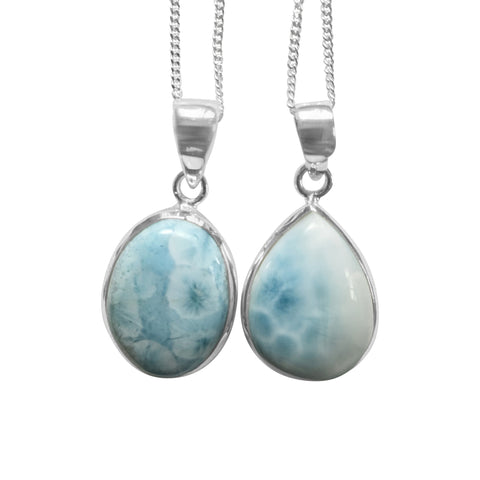 Hafio Larimar Silver pendant and Chain