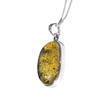 Candentis Green Amber Pendant and Chain