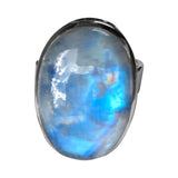 Qamar Blue Moonstone Silver Ring