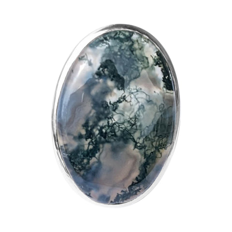 Muschio Moss Agate Silver Ring