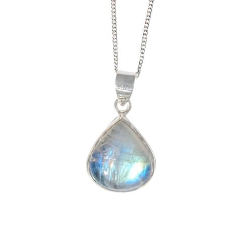 Inua Moonstone Silver Pendant and Chain .