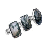 Verde Moss Agate Silver Rings