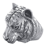 Tiger Head Silver Ring