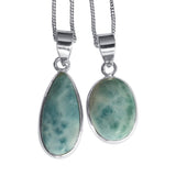 Sky Blue Larimar and Silver Pendants