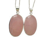 Rouge Rose Quartz Silver Pendant and Chain